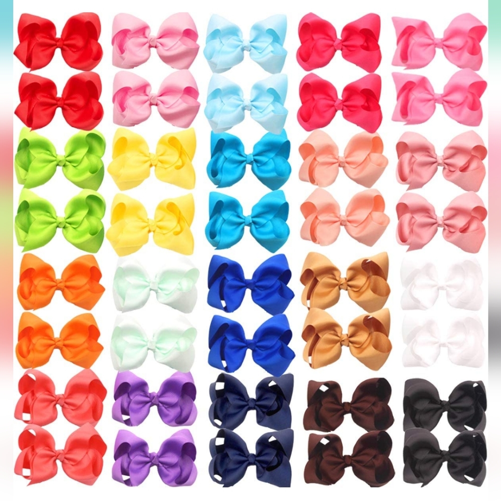 40 Hair Bows (20 different colors)